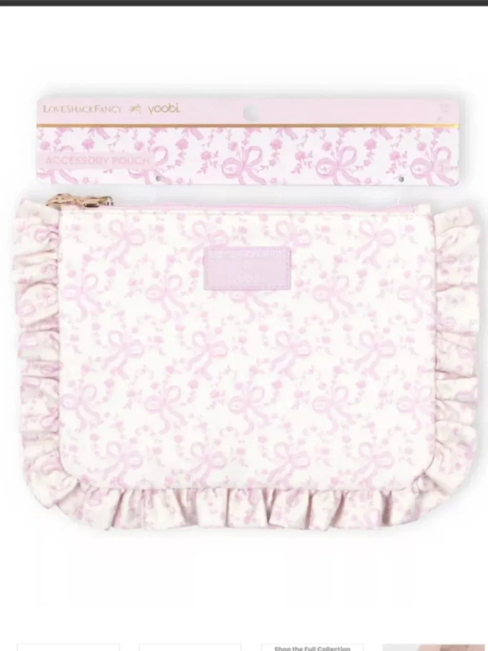 LoveShackFancy x Target - Yoobi Coquette Bow Flat Zip Pencil Case with Ruffles